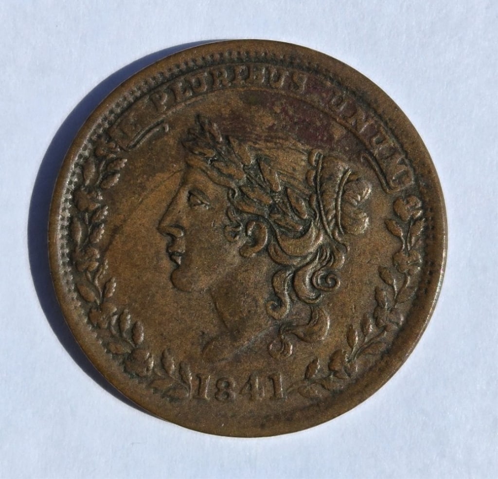 1841 Mint Drop Bentonian Currency Hard Time Token (1 of 2)
