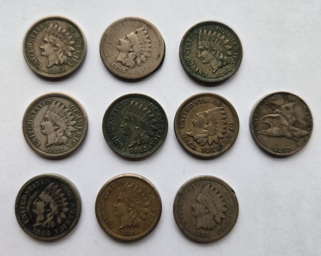 Flying Eagle Sm Cents | Indian Head Copper Nickels (1 of 2)