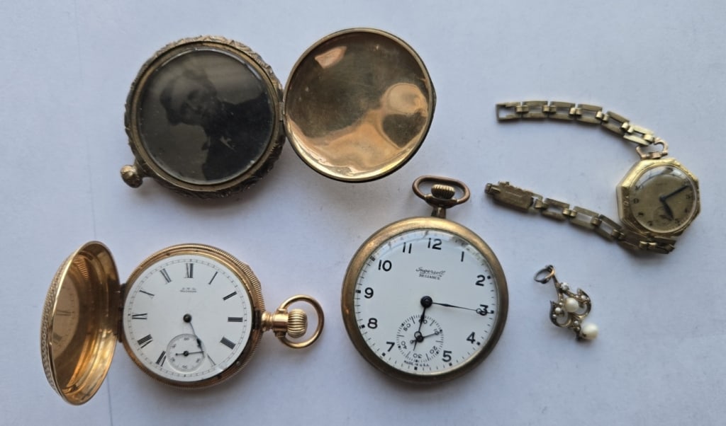 14K Waltham Pocket Watch, Civil War Era Photo Locke (1 of 5)