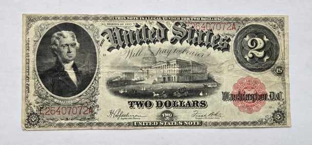 $2 Large Note Series 1917 Red Seal