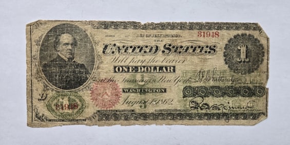 Rare Large Size $1 Series 1862