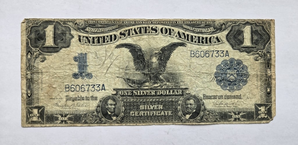 Large Size $1 Series 1899: Large Size $1 Series 1899 Blue Seal, Teehee Burke