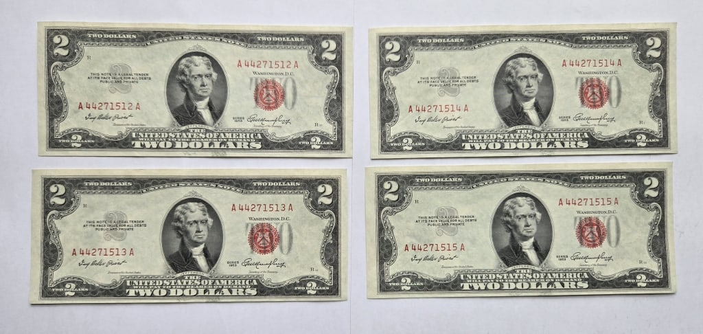 (20) 1953 & 1963 Series Red Seal $2 Notes (1 of 4)
