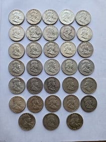 $16.50 Face Ben Franklin Half Dollars