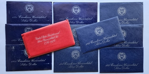 (7) 1971-1974 US Silver Eisenhower Dollars