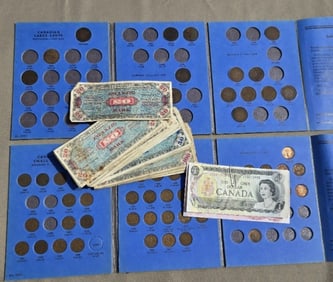 Canadian Large Cent + Small Cents & German Marks