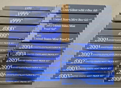 (21) US Mint Proof Sets 1999-2012