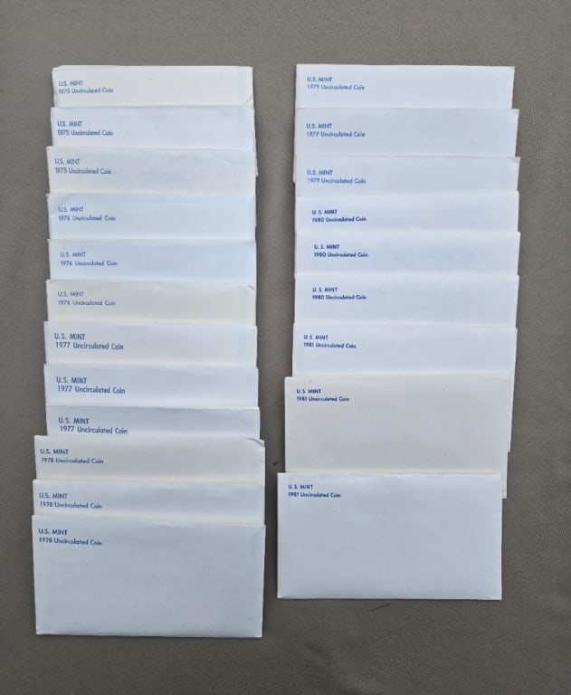 (21) US Mint Proof Sets 1975-1981 (1 of 1)