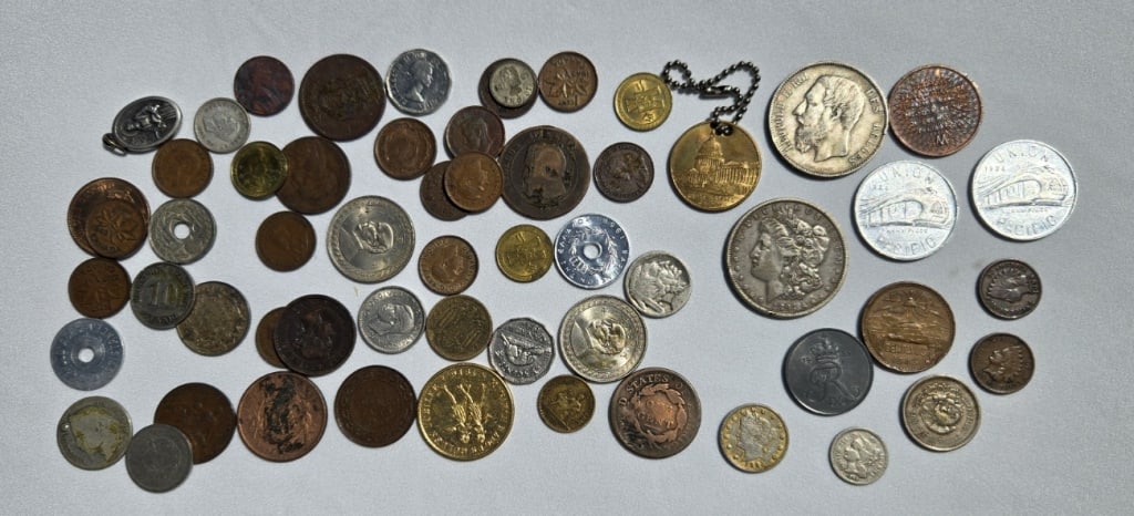 Foreign & US  Coins& Tokens (1 of 4)