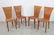 Set of 4 Buff Buttery Italian Leather Dining Chairs