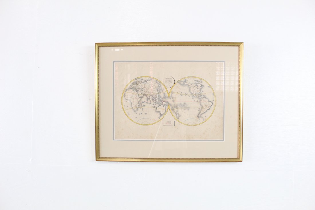 Framed 1822 World Map, French (1 of 5)