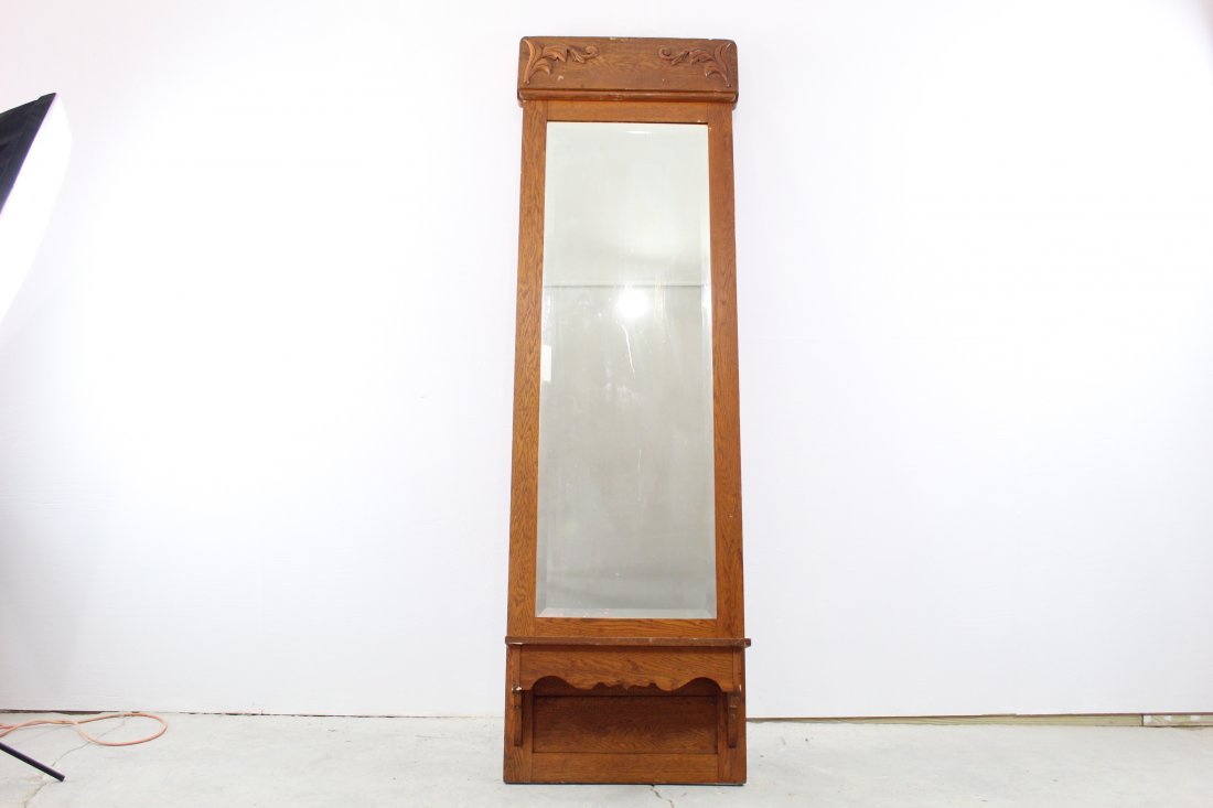 Tall Oak Hall Mirror Full Length (1 of 6)