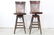 Pair of Oak High Back Swivel Stools Industrial