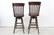 Pair of Oak High Back Swivel Stools Industrial - 6