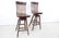 Pair of Oak High Back Swivel Stools Industrial - 9