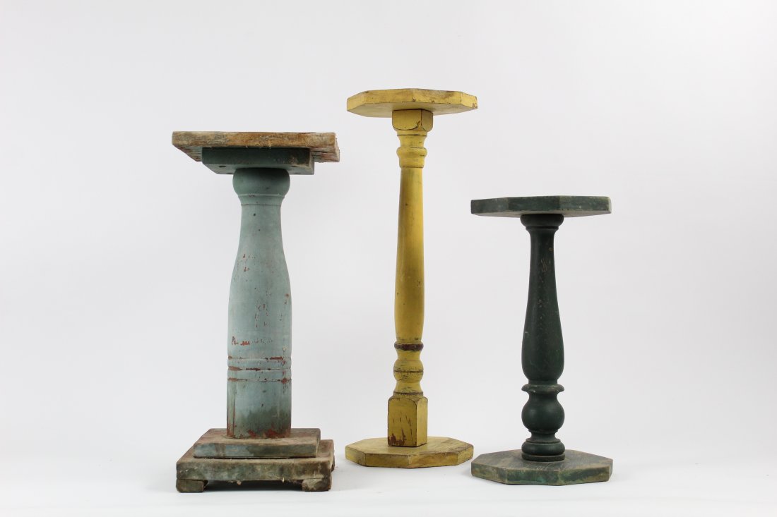 Three Primitive Painted Wood Display Stands (1 of 10)
