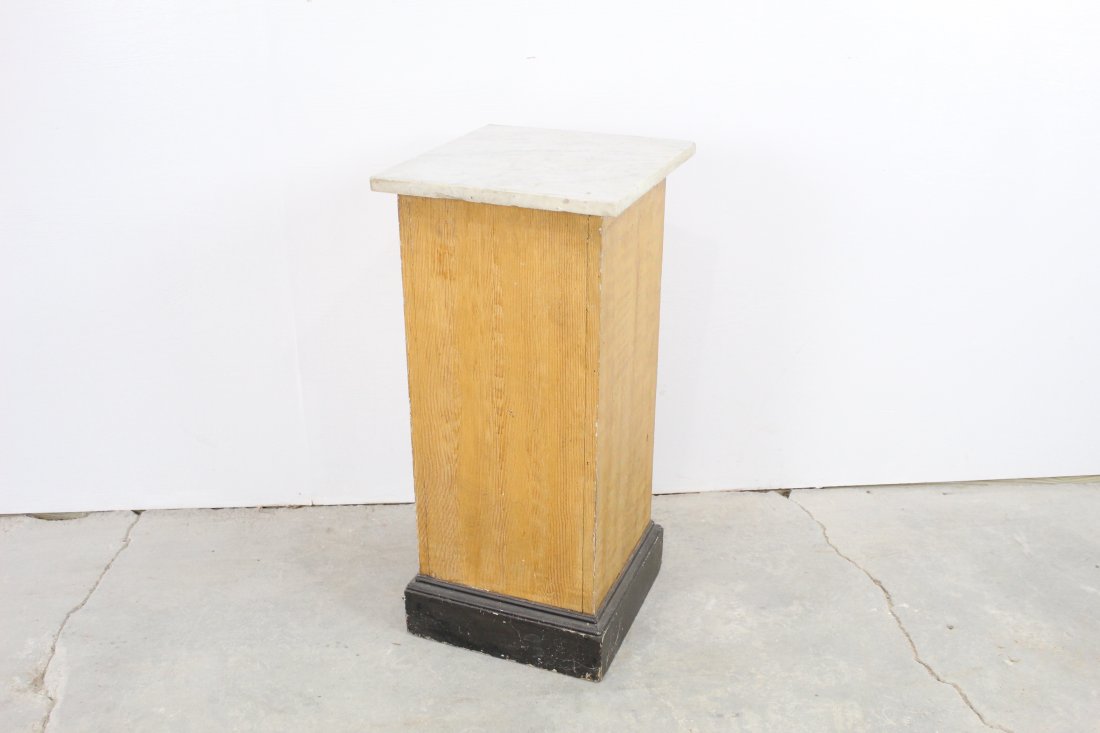 Grain Painted Marble Top Stand (1 of 5)
