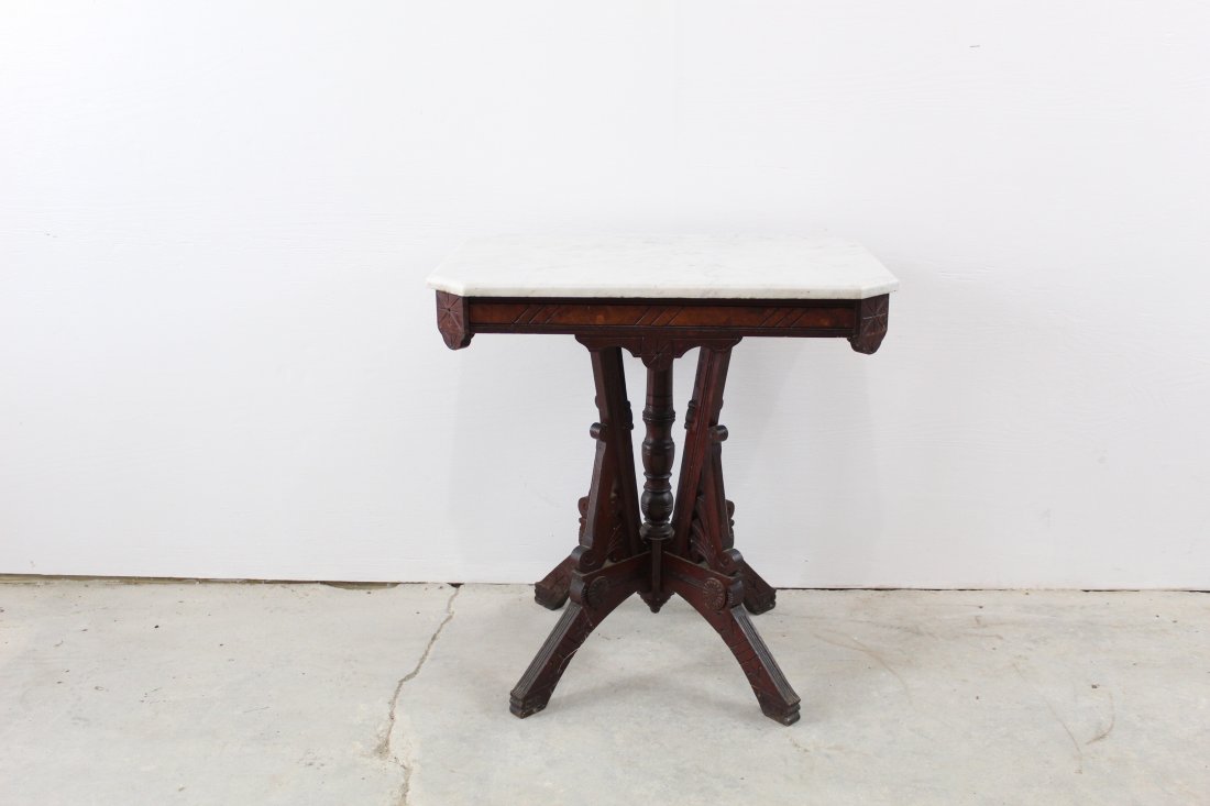 Eastlake Victorian Marble Top Stand (1 of 4)