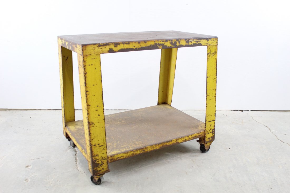Industrial Steel Work Cart in Yellow Paint (1 of 4)