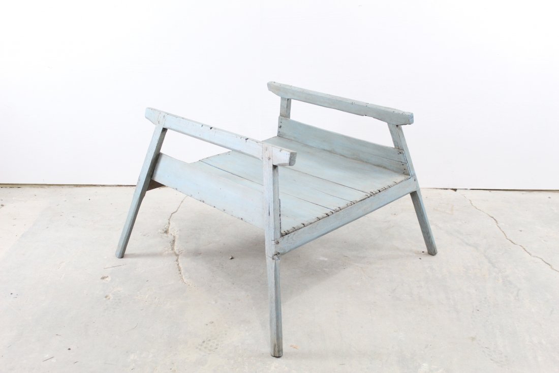 Light Blue Painted Primitive Country Farm Table Base (1 of 5)