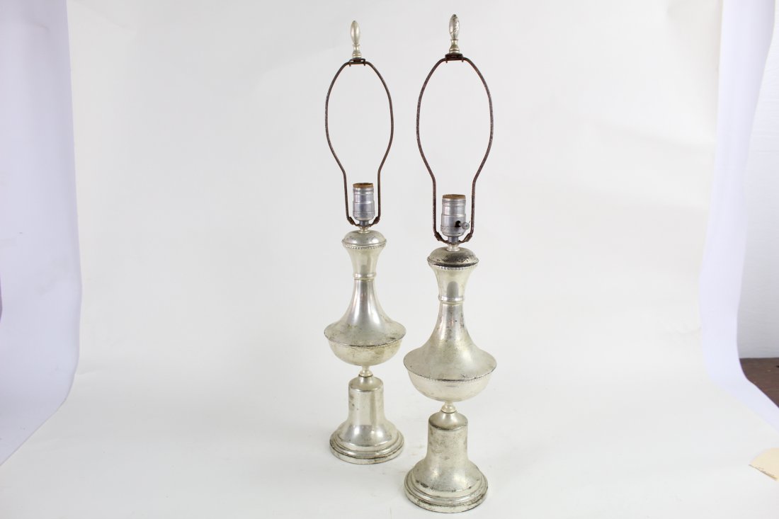 Pair of Silver Plated Table Lamps (1 of 5)