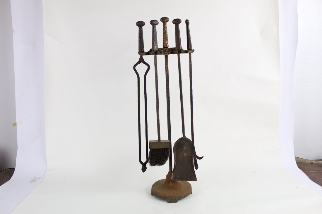 Set of Cast Iron Mid Century Modern Fireplace Tools (1 of 5)