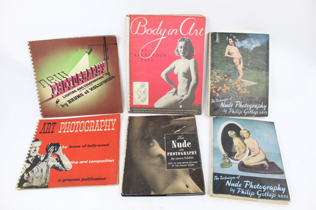 Nude Women Photo Books, Gotlop & Bernard of Hollywood: 6 Great books of nude photography. Including titles by Bruno Bernard of Hollywood and Philip Gotlop. Nudes are female. Very good condition with minor wear, call for additional condition report. Dimens