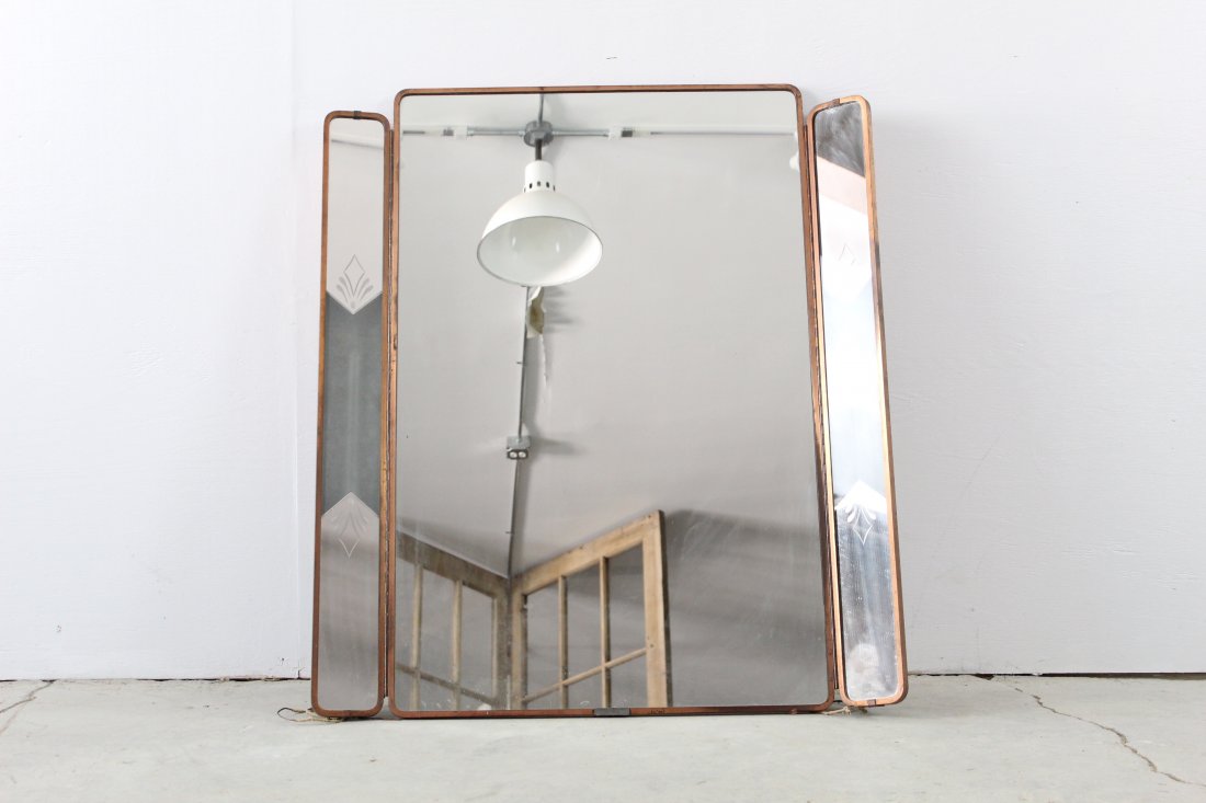 Copper Light Up Vanity Mirror, Electric Side Lights (1 of 6)