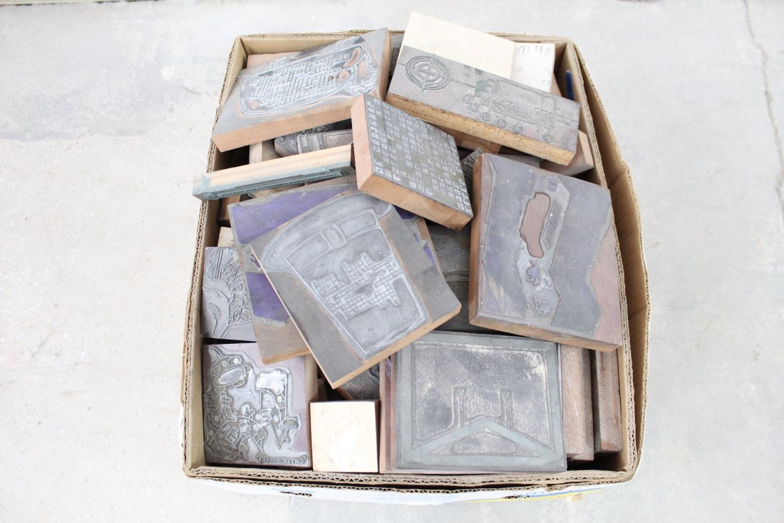 Large Lot Letterpress Print Blocks: Crosswords Etc (1 of 3)
