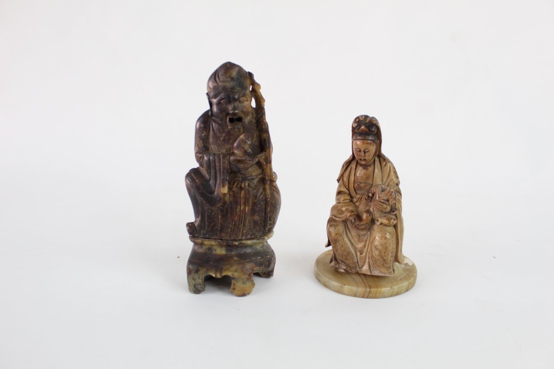Carved Soapstone Chinese/Japanese Statuettes,Relics (1 of 7)
