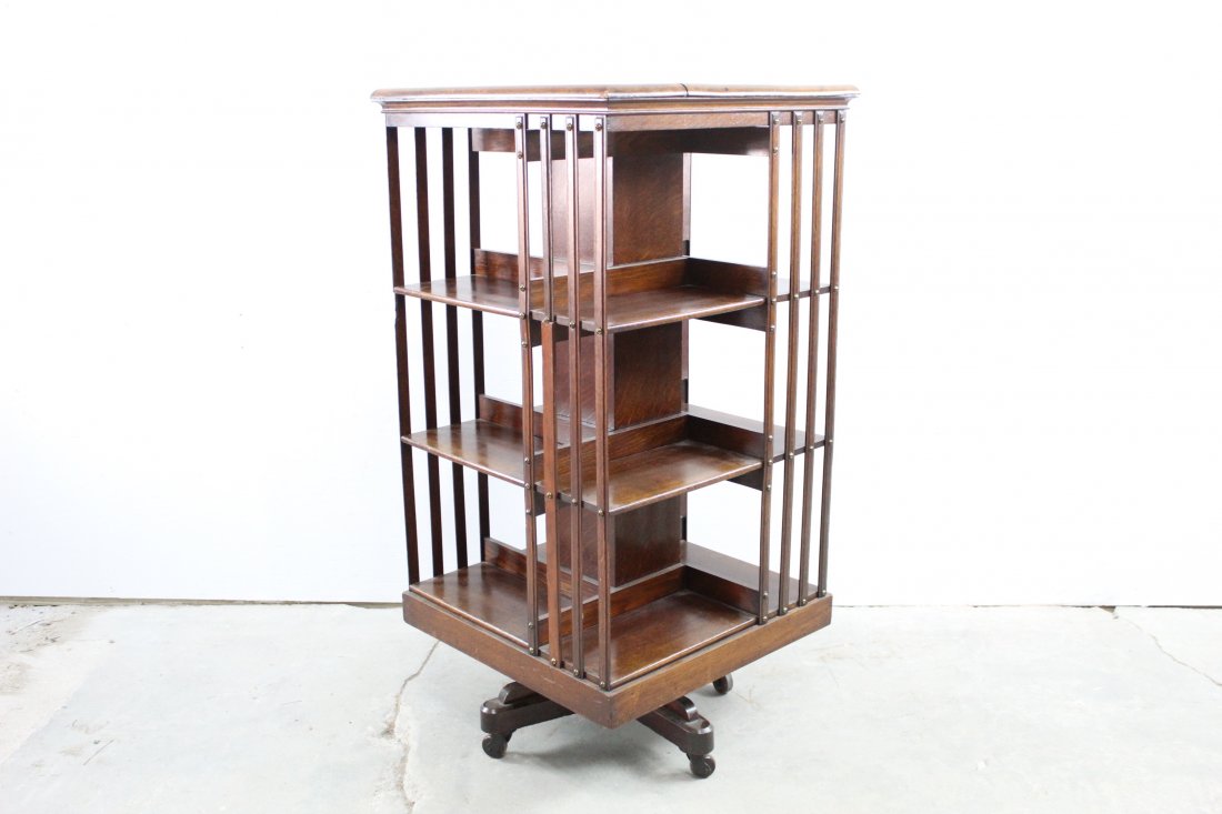 John Taylor and Son Oak Revolving Bookcase (1 of 10)