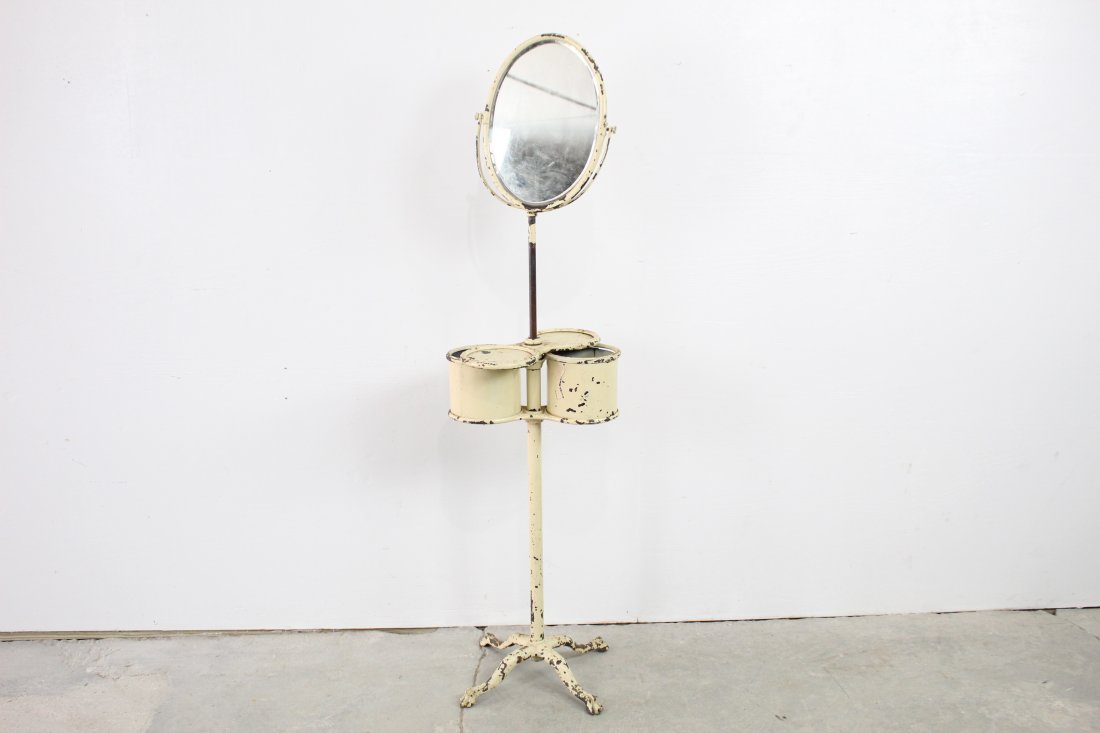 Early Metal Shaving Stand with Mirror, Japanned (1 of 9)