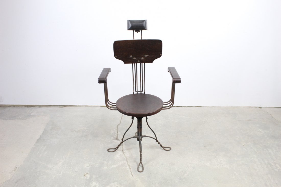 Unusual Twisted Wire Japaned Medical Chair with Arms (1 of 14)