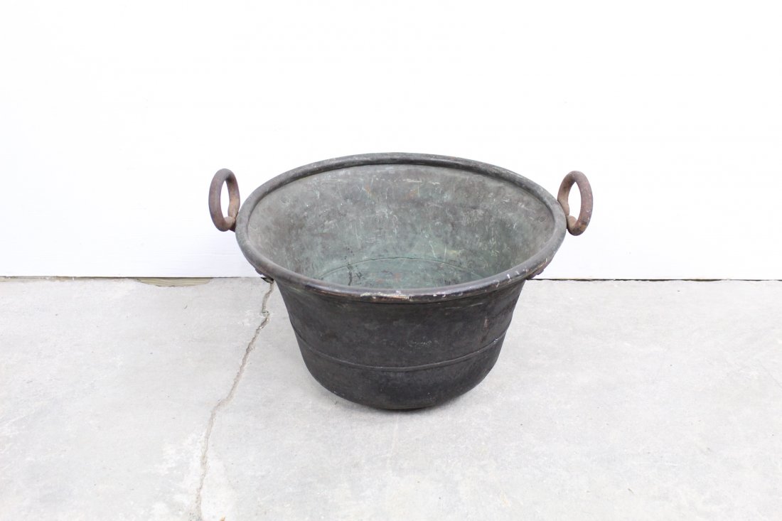 Antique Iron Handled Copper Bucket (1 of 9)
