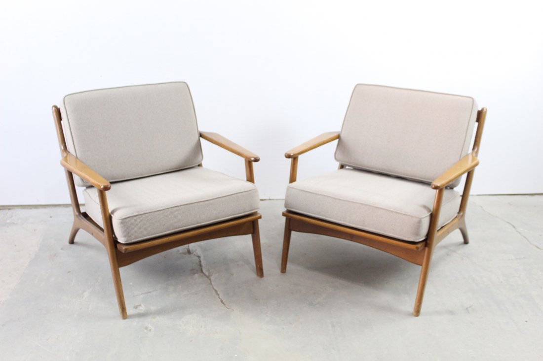 Set of 2 Danish Style Mid Century Modern Arm Chairs (1 of 7)