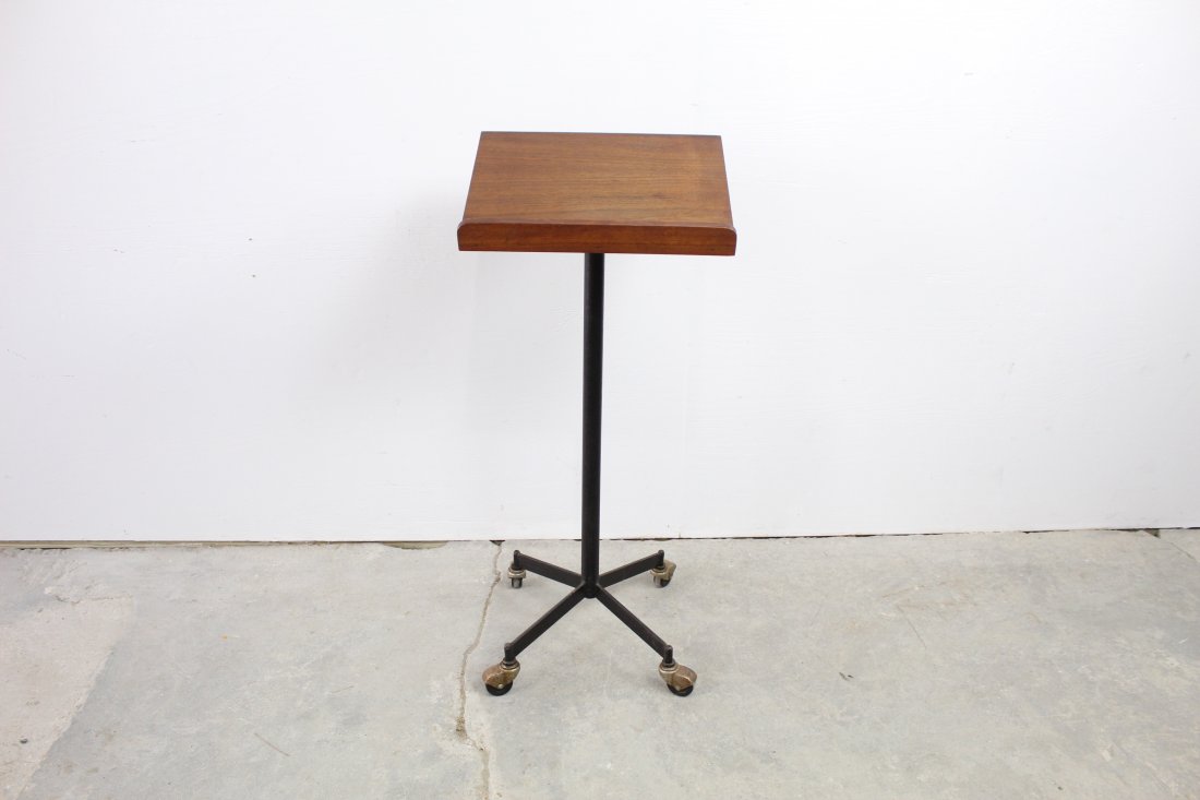Danish Modern Metal & Wood Rolling Music Stand (1 of 5)