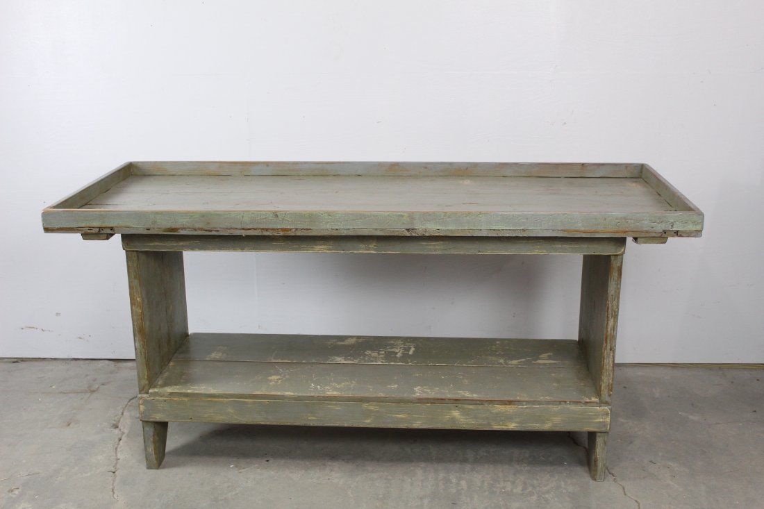 Green Painted Wooden Country Sorting Table (1 of 6)