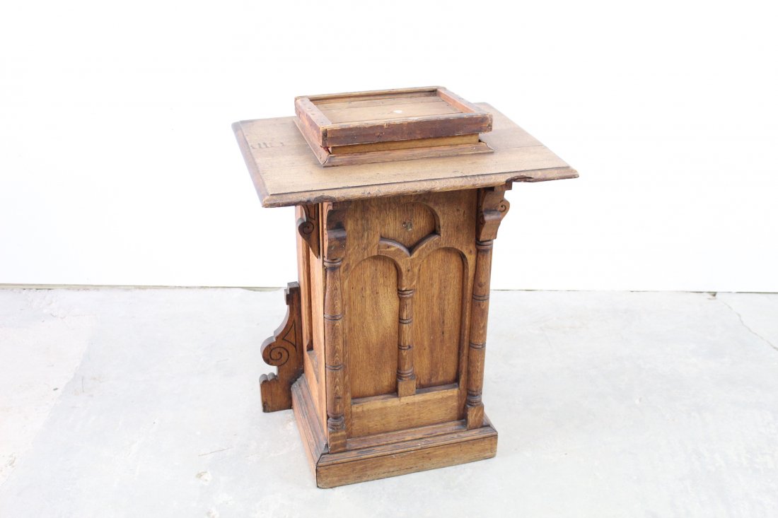 Unusual Oak Architectural Podium / Pedestal (1 of 10)