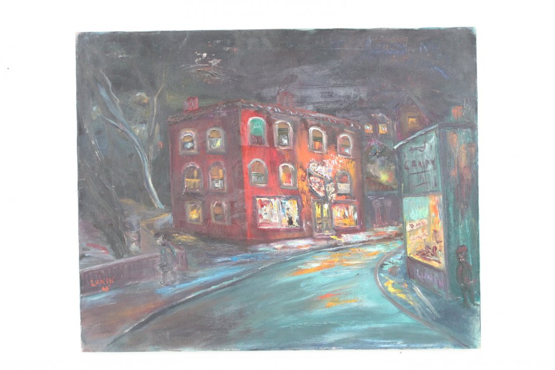 Modern Painting 1965 by Lunin, Peekskill,NY Street (1 of 6)