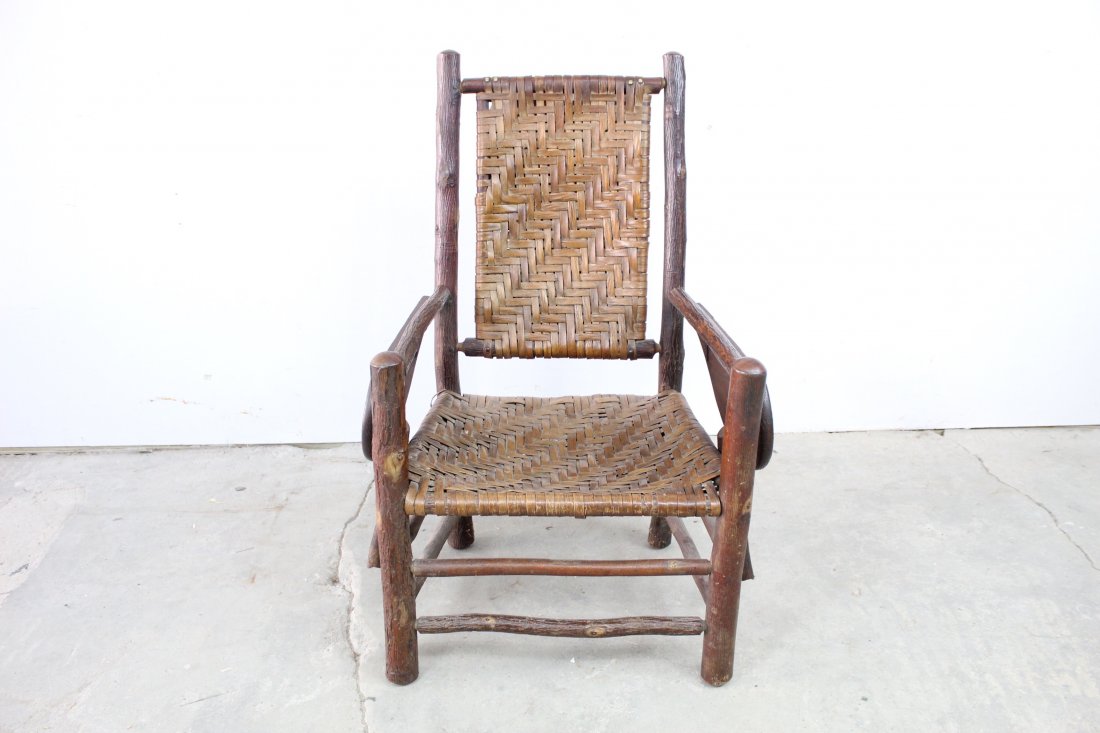 Old Hickory Chair, Woven Seat, Paddle Arms (1 of 10)