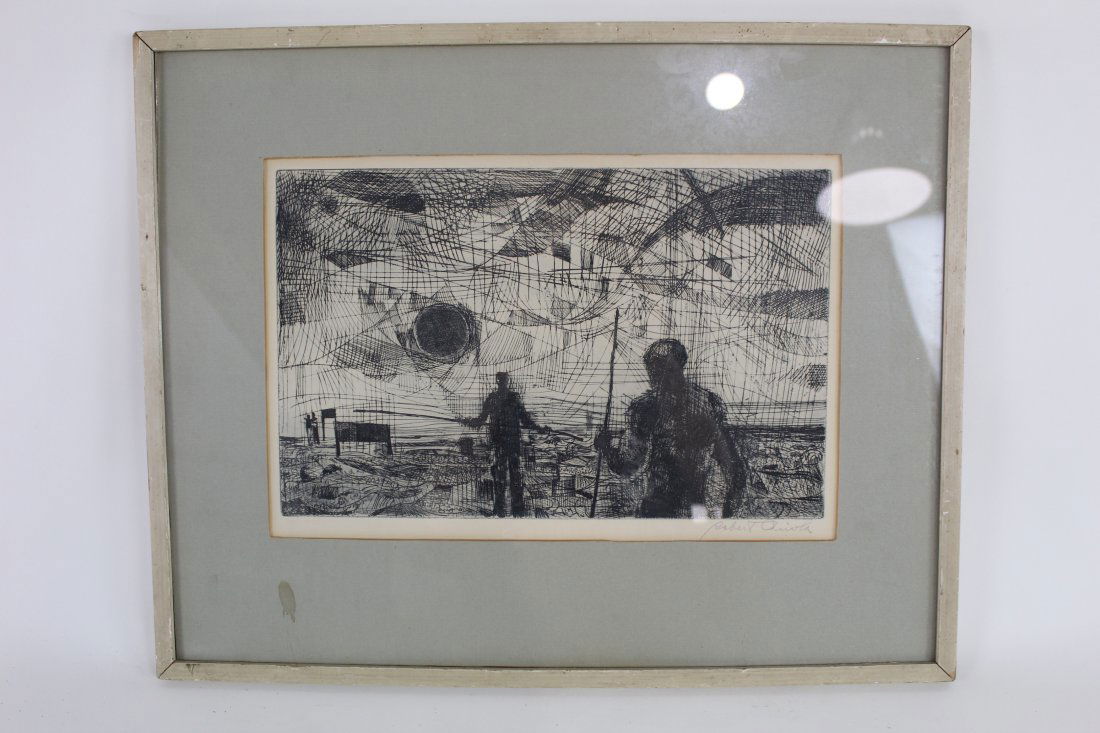 Mid Century Modern Frame Etching by Robert Cariola (1 of 5)