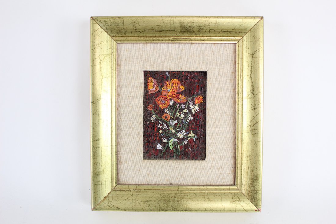 Framed Micro Mosaic Art of Flowers Roberto M. Anselmi (1 of 5)