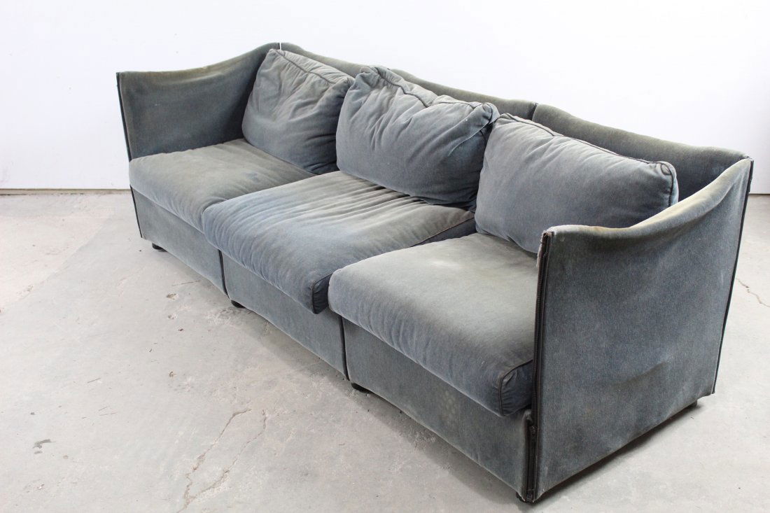 Blue/Grey Mario Bellini for Cassina Mohair Sofa (1 of 8)
