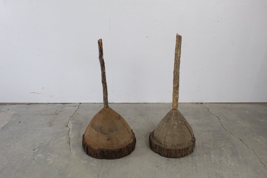 Pair of Unusual Carved Tree Trunk Stands, Live Edge (1 of 4)