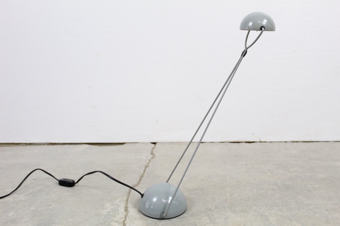 Paolo Piva Meridiana Lamp for Stefano Cevoli 1980's: Paolo Piva "Meridiana" Desk Lamp for Stefano Cevoli, Italy, 1980s. A very cool lamp with grey color. Marked on the bottom made in Italy and for Stefano Cevoli. Condition: Good overall, there is a smal