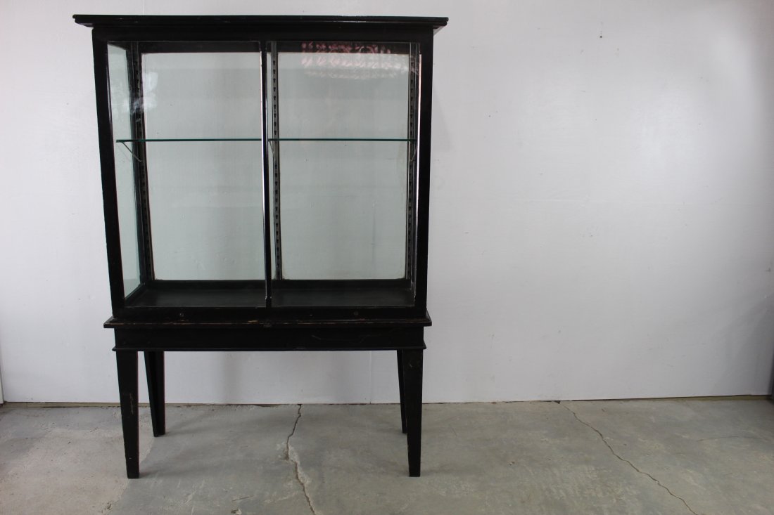 2 of 2 Museum Curio Display Cabinet, Black & Glass (1 of 8)