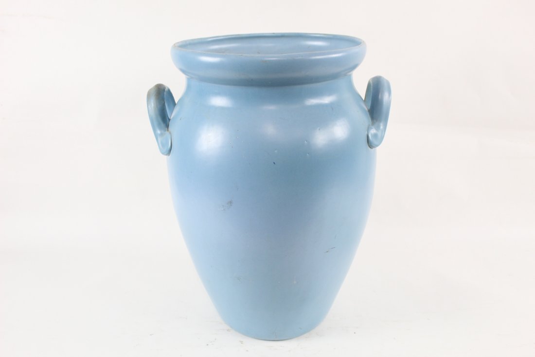 Large Matte Blue Pottery Jug Vase, Arts & Crafts (1 of 6)