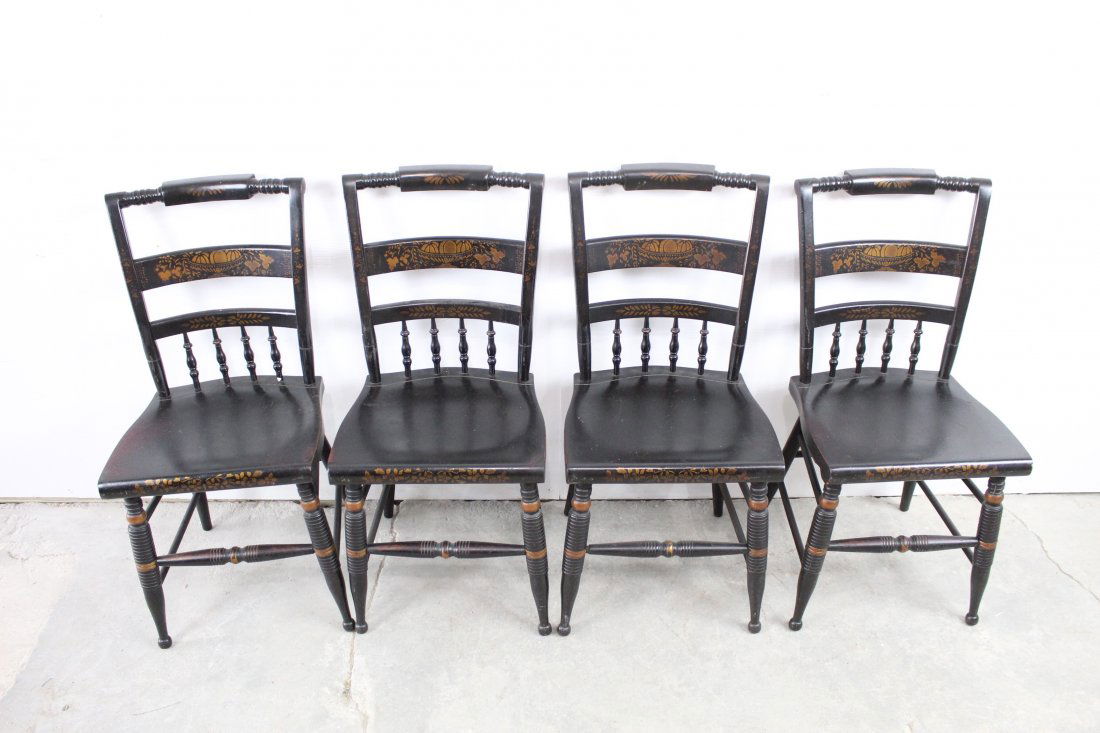 Set of 4 Hitchcock Chairs Nichols & Stone,Gardner,Maine (1 of 7)