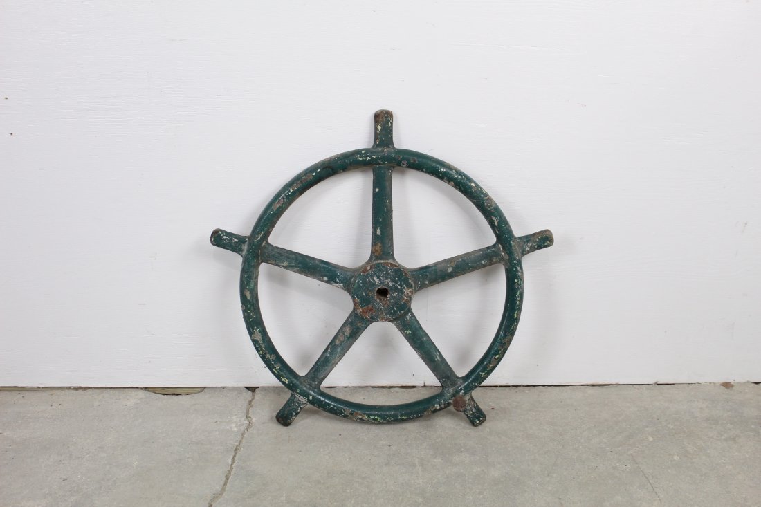 Cast Iron Industrial Ship's Wheel Found By Hudson River (1 of 5)