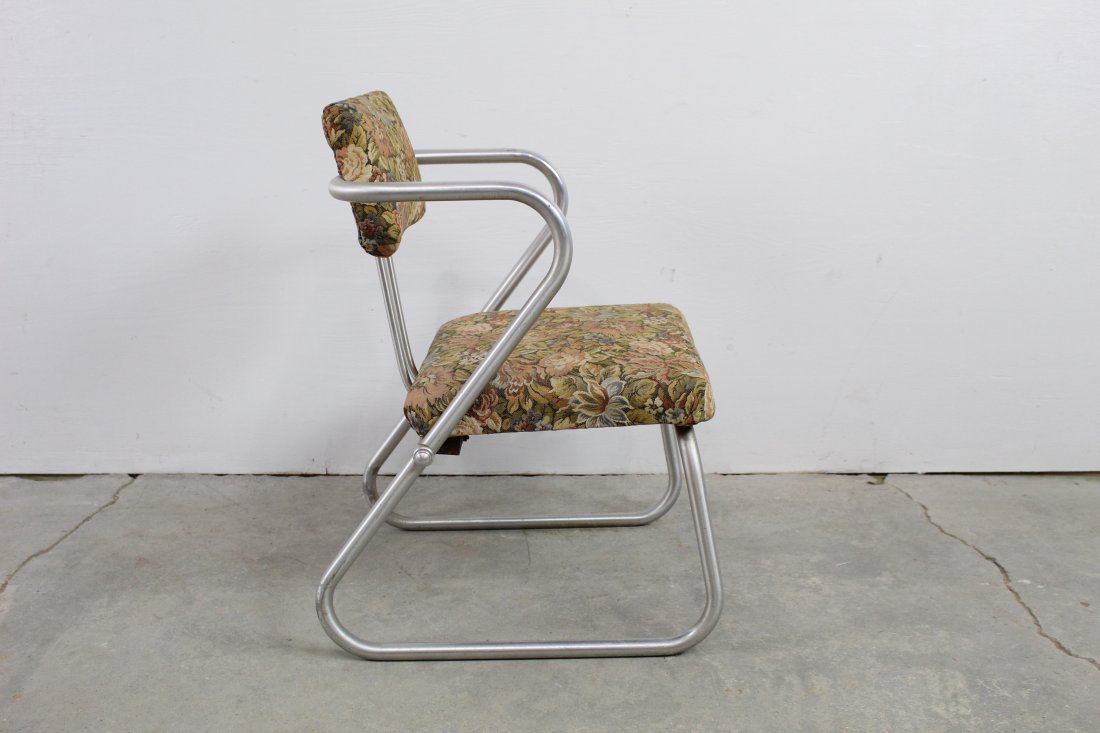Aluminum Streamlined Upholstered Warren McArthur Chair (1 of 6)